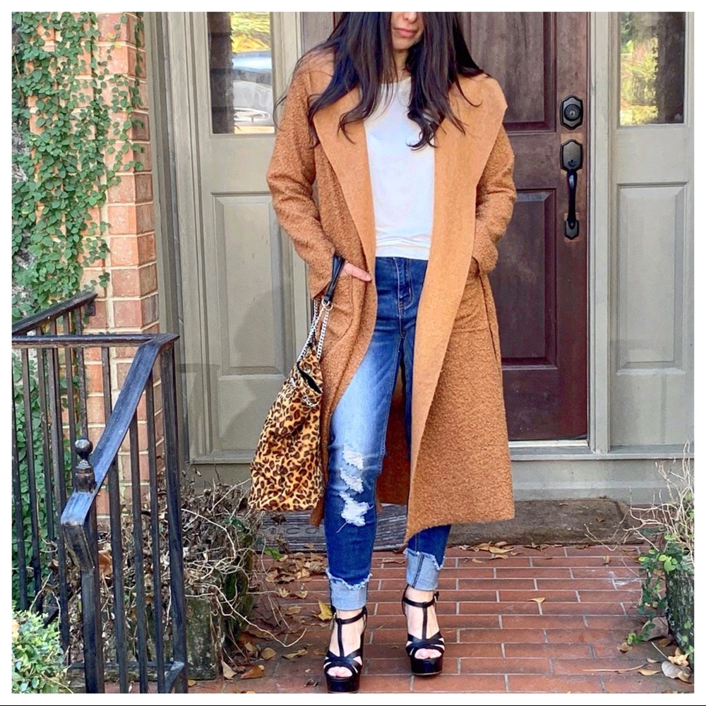 ✨MADE IN ITALY✨ Rust Chic Hooded belted coat - Picture 6 of 8